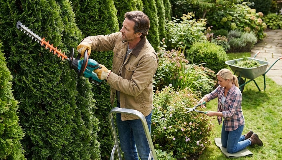 Häckklippning och trädgårdsskötsel